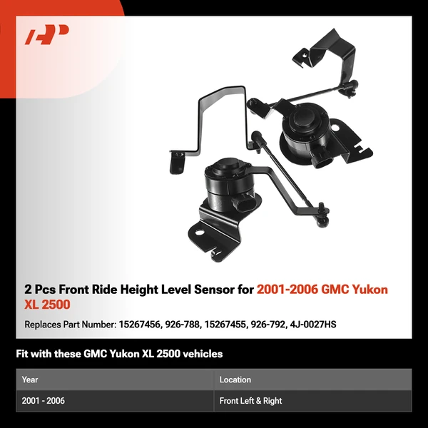 2 Pcs Front Ride Height Level Sensor for 2001-2006 GMC Yukon XL 2500