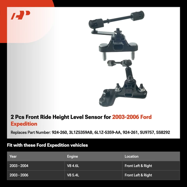 2 Pcs Front Ride Height Level Sensor for 2003-2006 Ford Expedition