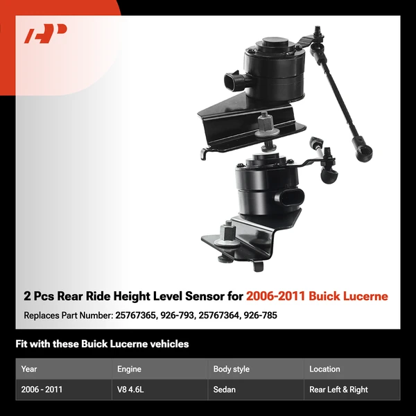 2 Pcs Rear Ride Height Level Sensor for 2006-2011 Buick Lucerne