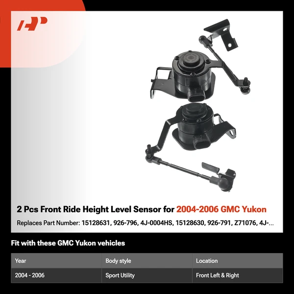 2 Pcs Front Ride Height Level Sensor for 2004-2006 GMC Yukon
