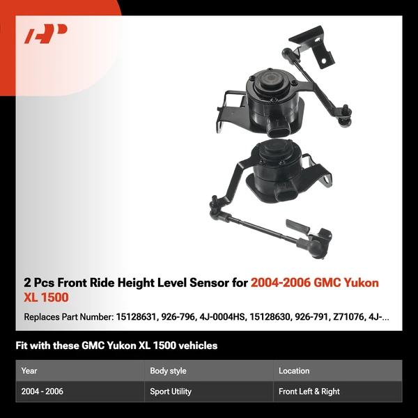 2 Pcs Front Ride Height Level Sensor for 2004-2006 GMC Yukon XL 1500
