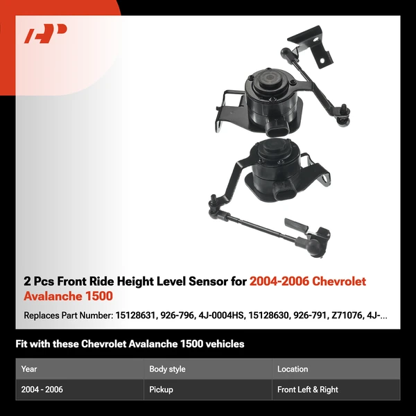 2 Pcs Front Ride Height Level Sensor for 2004-2006 Chevrolet Avalanche 1500