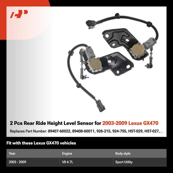 2 Pcs Rear Ride Height Level Sensor for 2003-2009 Lexus GX470