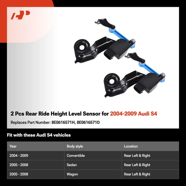 2 Pcs Rear Ride Height Level Sensor for 2004-2009 Audi S4