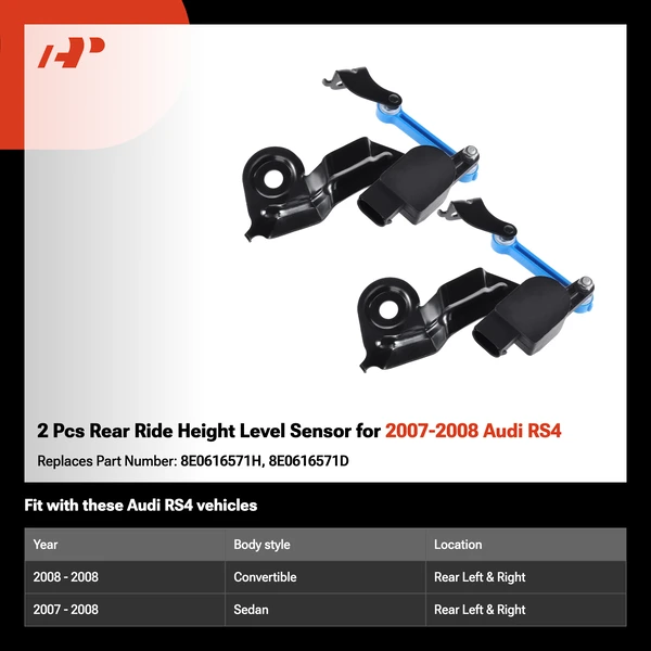 2 Pcs Rear Ride Height Level Sensor for 2007-2008 Audi RS4