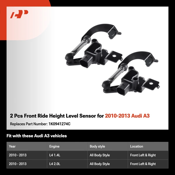 2 Pcs Front Ride Height Level Sensor for 2010-2013 Audi A3