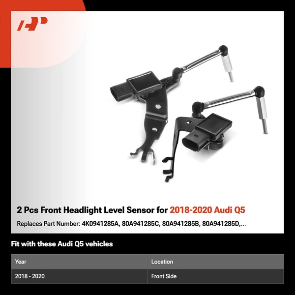 2 Pcs Front Headlight Level Sensor for 2018-2020 Audi Q5