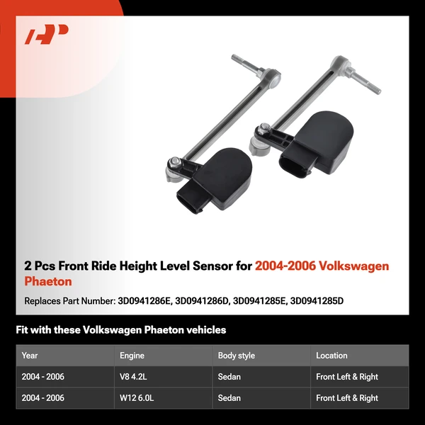 2 Pcs Front Ride Height Level Sensor for 2004-2006 Volkswagen Phaeton