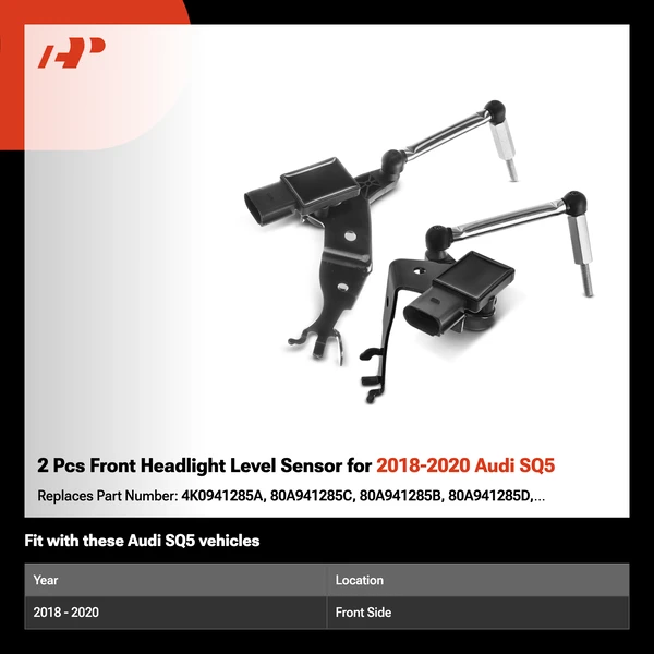 2 Pcs Front Headlight Level Sensor for 2018-2020 Audi SQ5