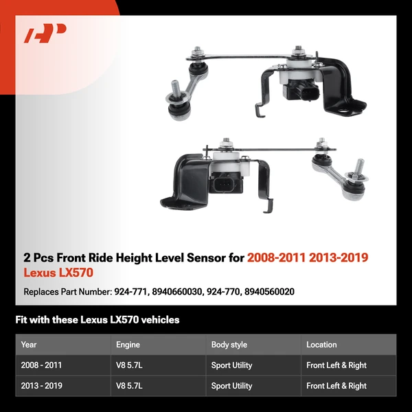 2 Pcs Front Ride Height Level Sensor for 2008-2011 2013-2019 Lexus LX570