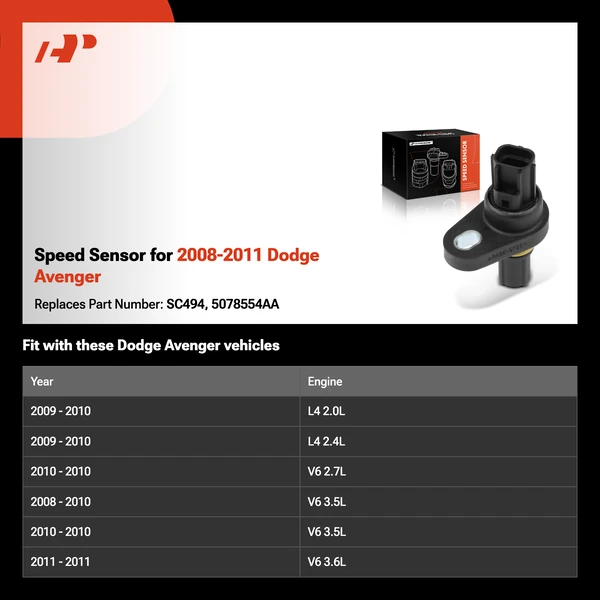 Speed Sensor for 2008-2011 Dodge Avenger