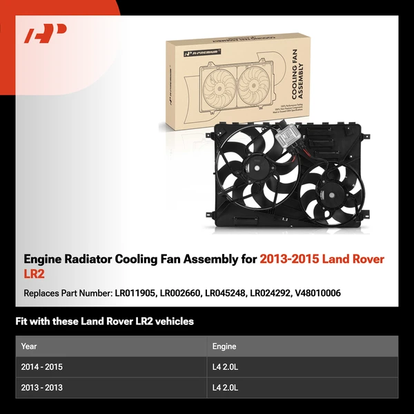 Engine Radiator Cooling Fan Assembly for 2013-2015 Land Rover LR2