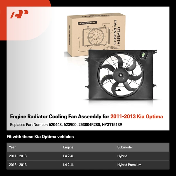 Engine Radiator Cooling Fan Assembly for 2011-2013 Kia Optima