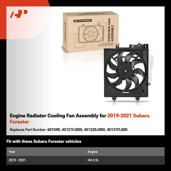Engine Radiator Cooling Fan Assembly for 2019-2021 Subaru Forester
