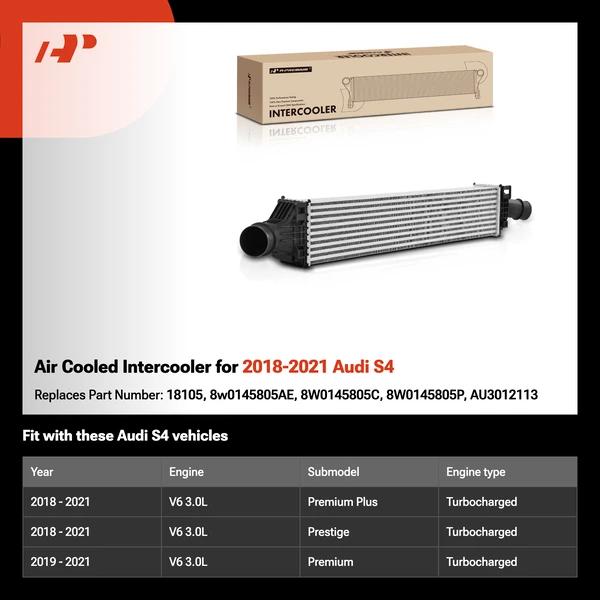 Air Cooled Intercooler for 2018-2021 Audi S4
