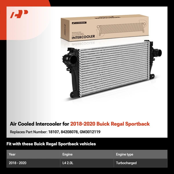 Air Cooled Intercooler for 2018-2020 Buick Regal Sportback