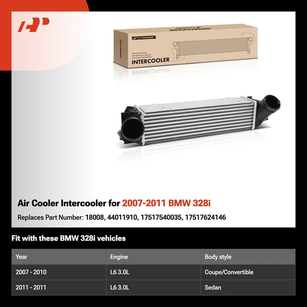 Air Cooler Intercooler for 2007-2011 BMW 328i