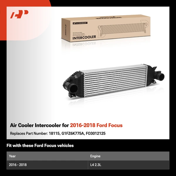 Air Cooler Intercooler for 2016-2018 Ford Focus