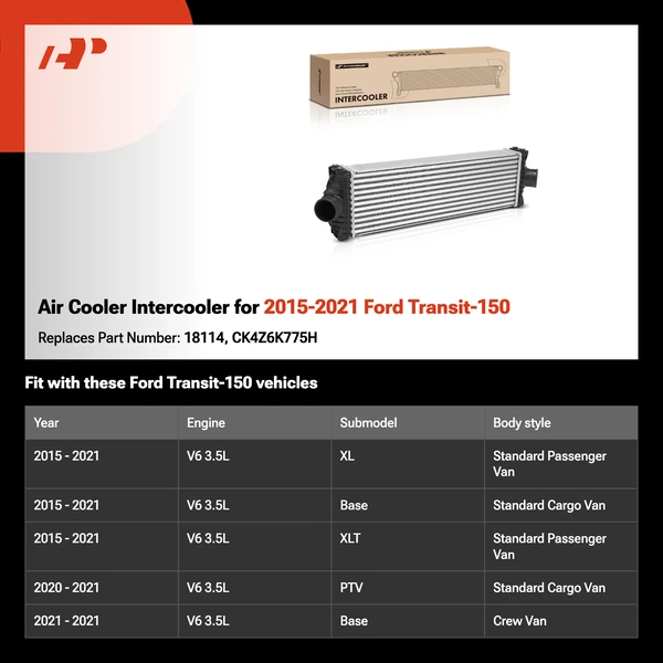 Air Cooler Intercooler for 2015-2021 Ford Transit-150