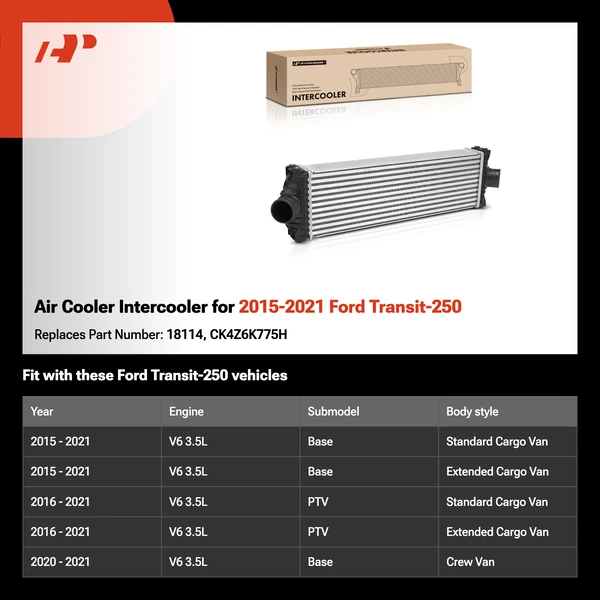 Air Cooler Intercooler for 2015-2021 Ford Transit-250