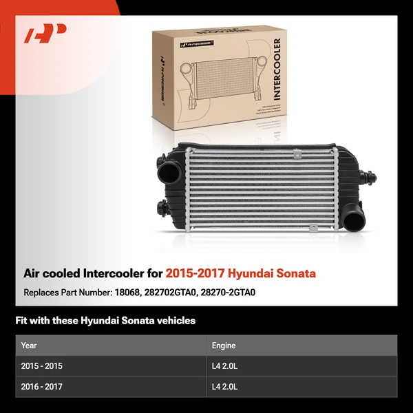 Air cooled Intercooler for 2015-2017 Hyundai Sonata