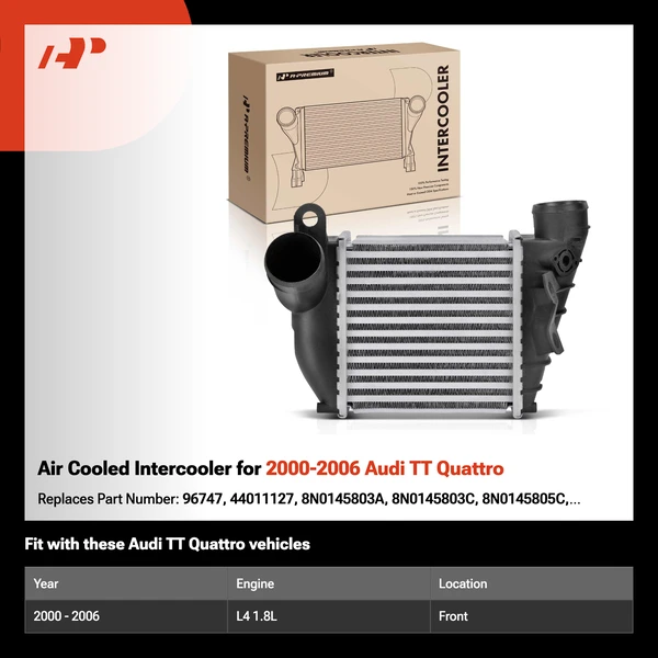 Air Cooled Intercooler for 2000-2006 Audi TT Quattro