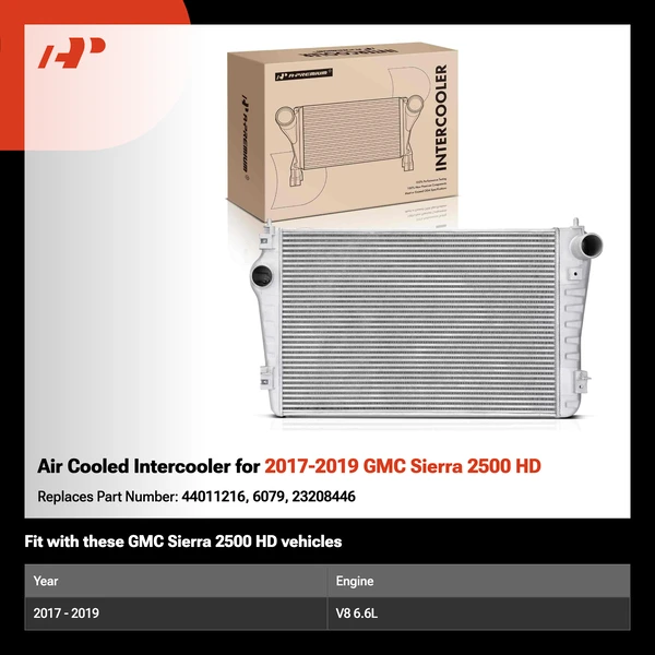 Air Cooled Intercooler for 2017-2019 GMC Sierra 2500 HD