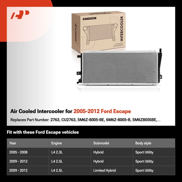 Air Cooled Intercooler for 2005-2012 Ford Escape