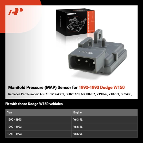 Manifold Pressure (MAP) Sensor for 1992-1993 Dodge W150