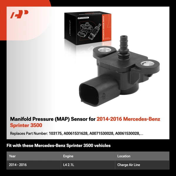 Manifold Pressure (MAP) Sensor for 2014-2016 Mercedes-Benz Sprinter 3500