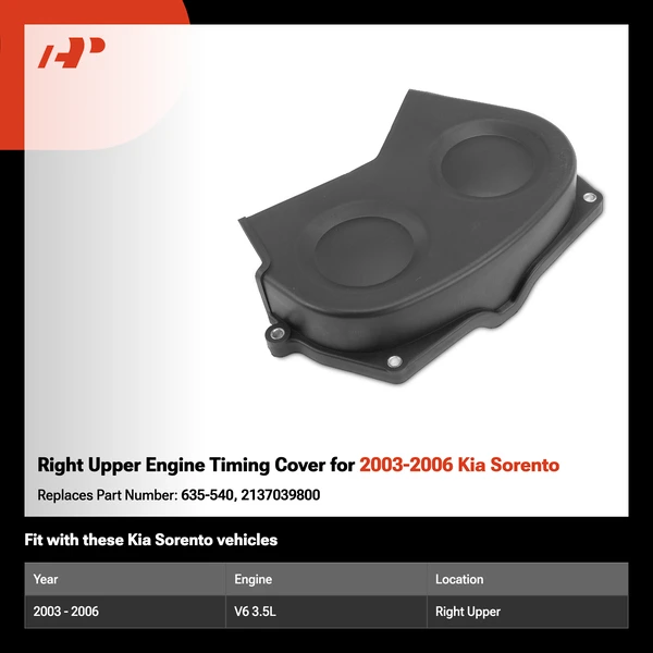Right Upper Engine Timing Cover for 2003-2006 Kia Sorento