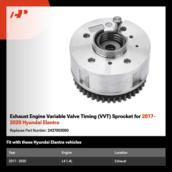 Exhaust Engine Variable Valve Timing (VVT) Sprocket for 2017-2020 Hyundai Elantra