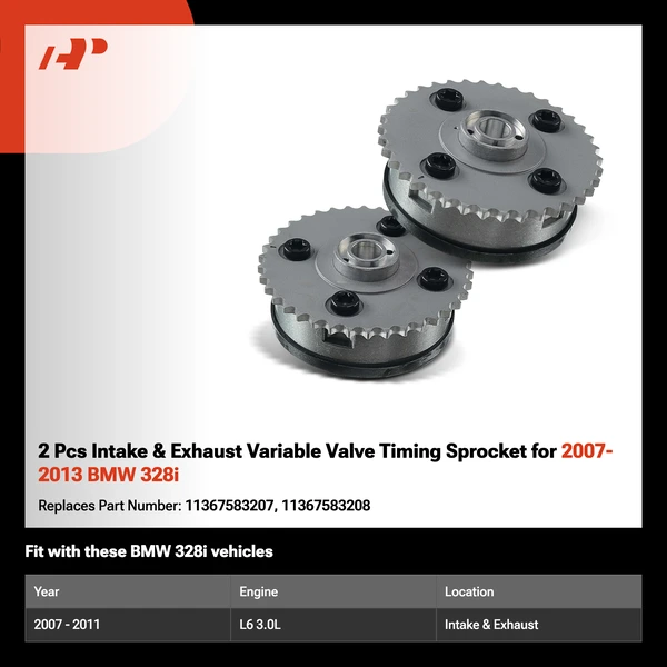 2 Pcs Intake & Exhaust Variable Valve Timing Sprocket for 2007-2013 BMW 328i