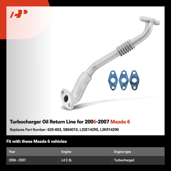 Turbocharger Oil Return Line for 2006-2007 Mazda 6
