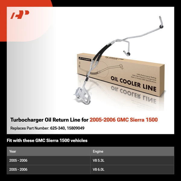 Turbocharger Oil Return Line for 2005-2006 GMC Sierra 1500