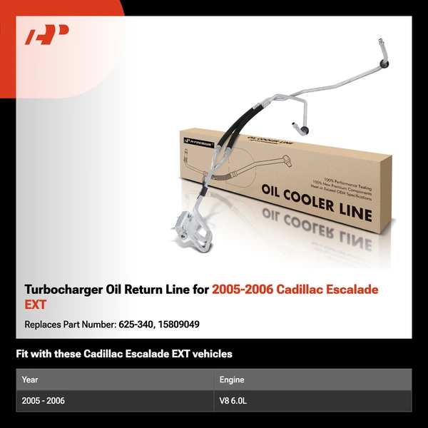 Turbocharger Oil Return Line for 2005-2006 Cadillac Escalade EXT