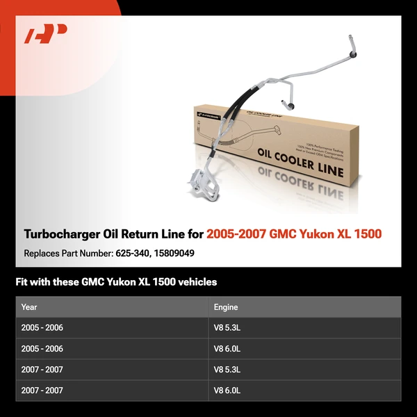 Turbocharger Oil Return Line for 2005-2007 GMC Yukon XL 1500