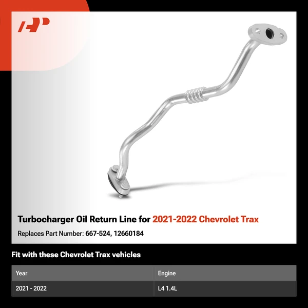 Turbocharger Oil Return Line for 2021-2022 Chevrolet Trax