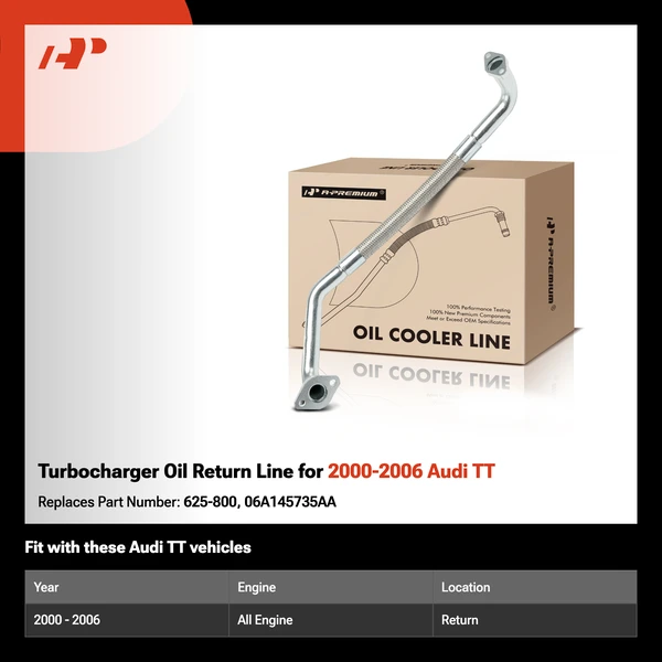 Turbocharger Oil Return Line for 2000-2006 Audi TT