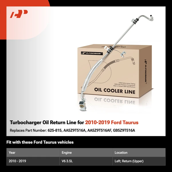 Turbocharger Oil Return Line for 2010-2019 Ford Taurus