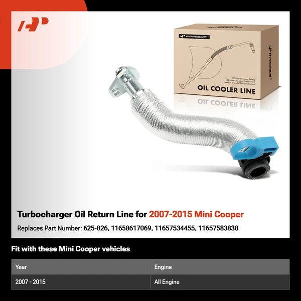 Turbocharger Oil Return Line for 2007-2015 Mini Cooper