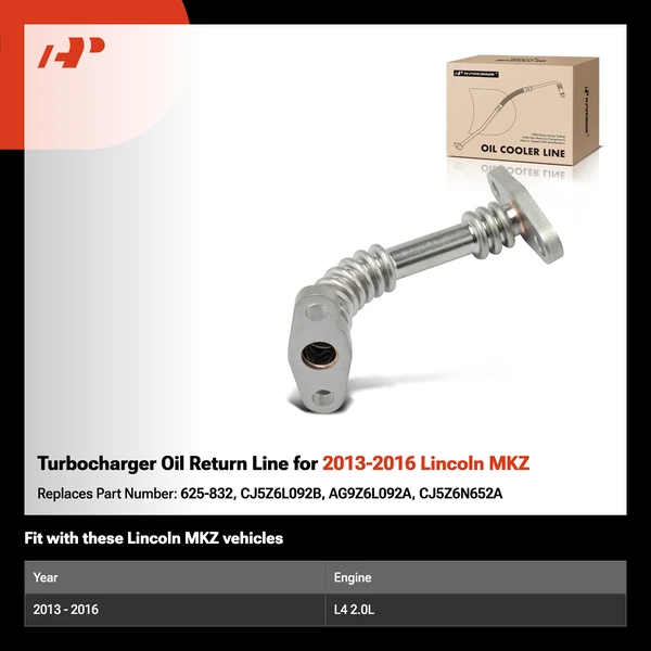Turbocharger Oil Return Line for 2013-2016 Lincoln MKZ