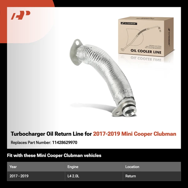 Turbocharger Oil Return Line for 2017-2019 Mini Cooper Clubman