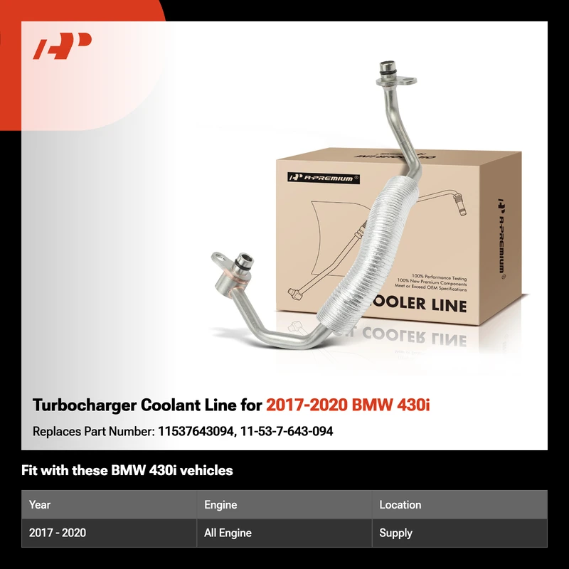 Turbocharger Coolant Line for 2017-2020 BMW 430i