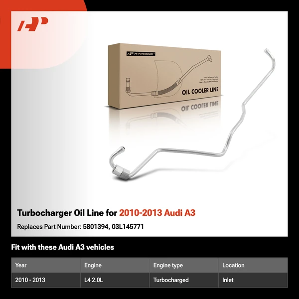 Turbocharger Oil Line for 2010-2013 Audi A3