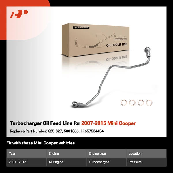 Turbocharger Oil Feed Line for 2007-2015 Mini Cooper
