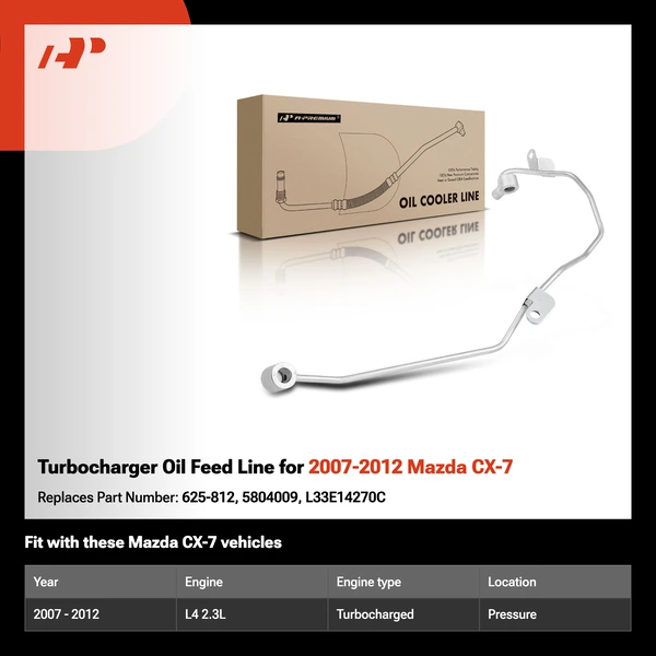 Turbocharger Oil Feed Line for 2007-2012 Mazda CX-7