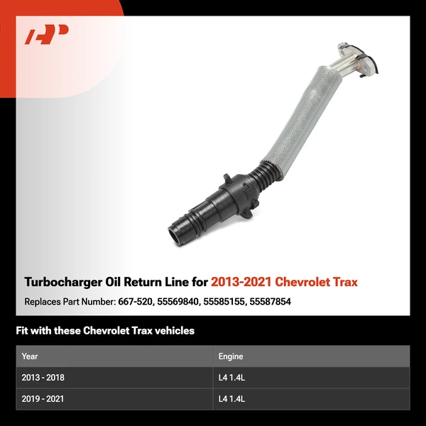 Turbocharger Oil Return Line for 2013-2021 Chevrolet Trax