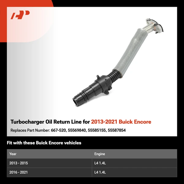 Turbocharger Oil Return Line for 2013-2021 Buick Encore
