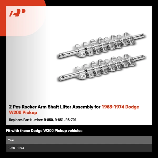 2 Pcs Rocker Arm Shaft Lifter Assembly for 1968-1974 Dodge W200 Pickup